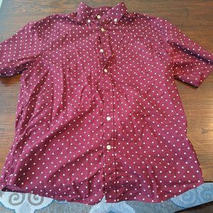 Maroon short sleeve button down